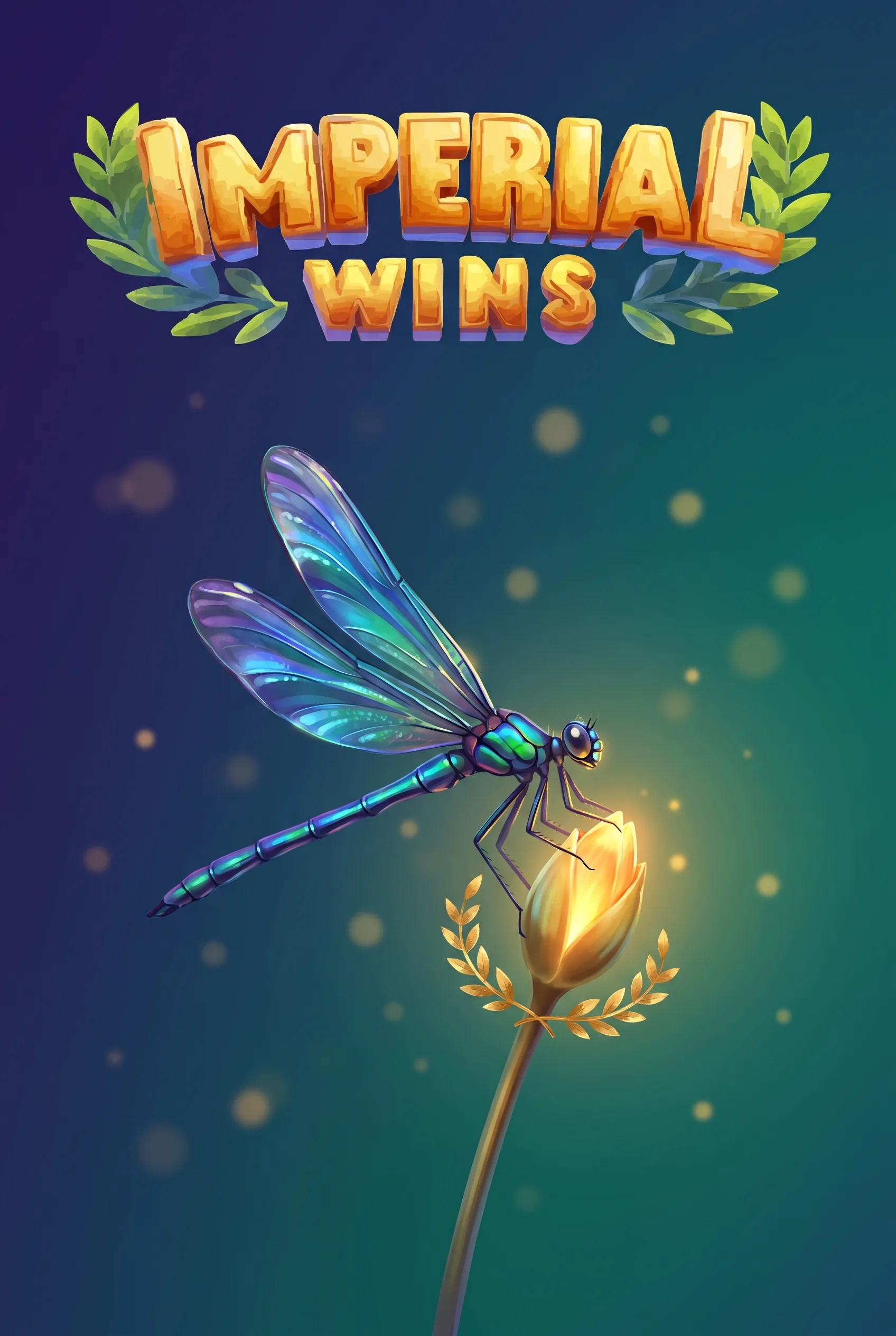 Imperial Wins dragonfly on a golden laurel for account registration